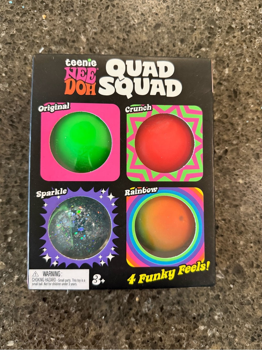 Schylling NEODOH teenie Quad Squad Kids Puzzle Toy - Green, Glitter, Multicolor